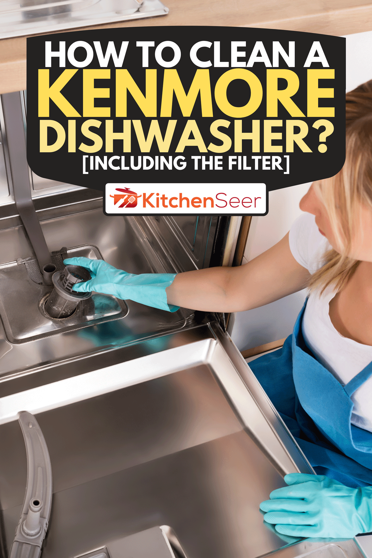一个年轻的女人在厨房清洗洗碗机，如何清洁一个肯莫尔洗碗机?bd手机下载[Inc. The Filter]