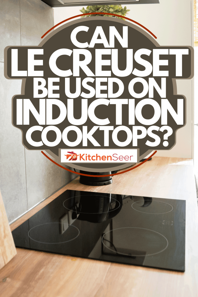 一个极简主义和现代风格的厨房，一个黑色的感应灶台，Le Creusbd手机下载et可以用于感应灶台吗?