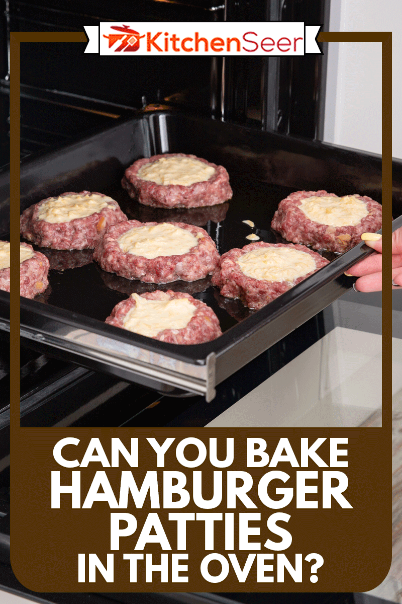 牛肉片放在烤盘上放入烤箱。肉丸的烹饪过程，你能在烤箱烤汉堡肉饼吗?