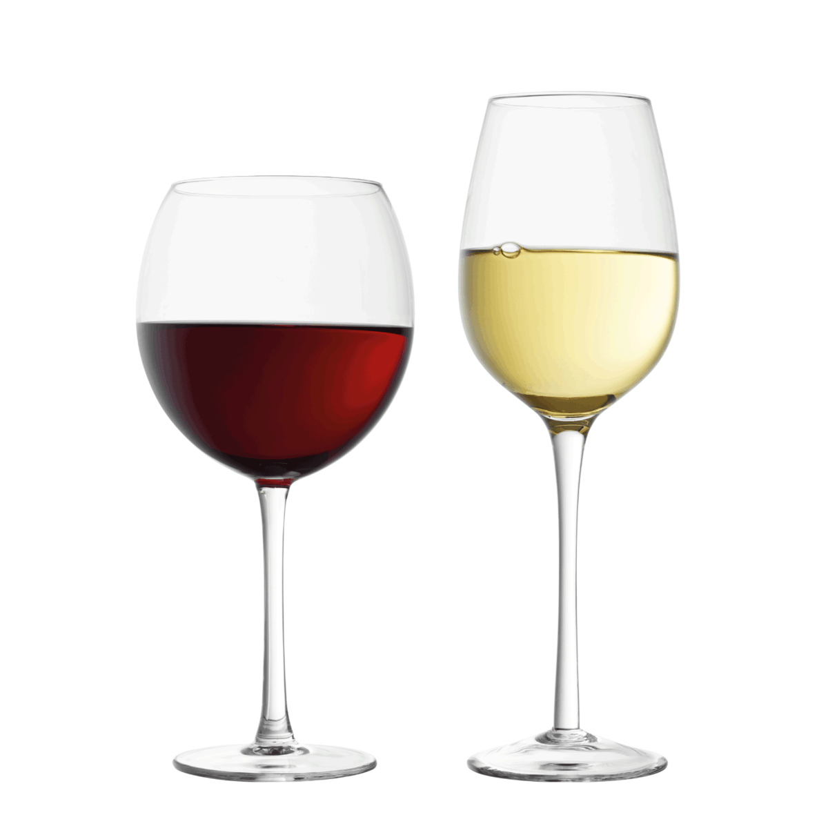 红葡萄酒与白葡萄酒隔离在白葡萄酒上