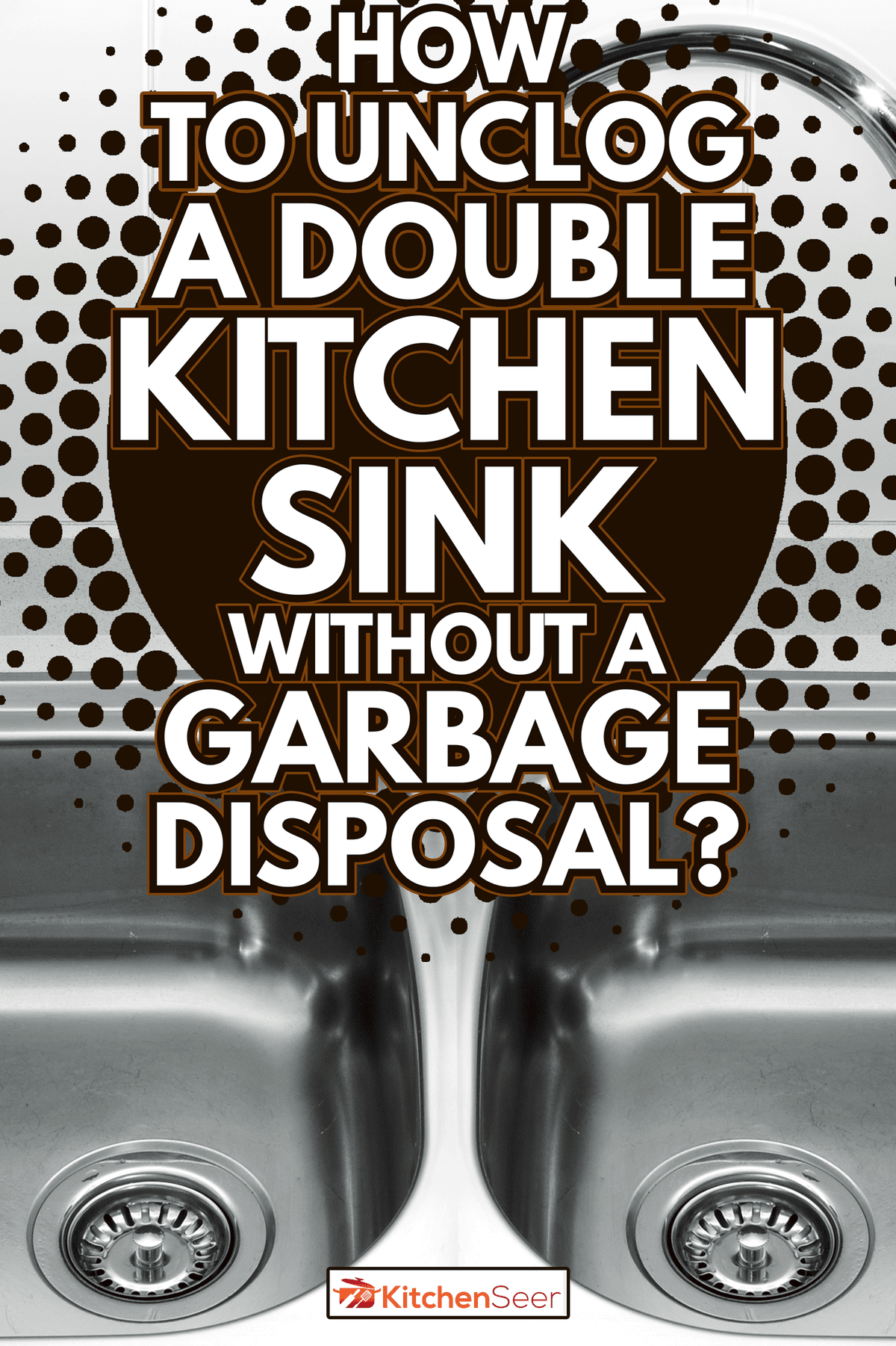 白色花岗岩台面上的双碗不锈钢厨房水槽——如何在没有垃圾处理的bd手机下载情况下清理厨房双水槽